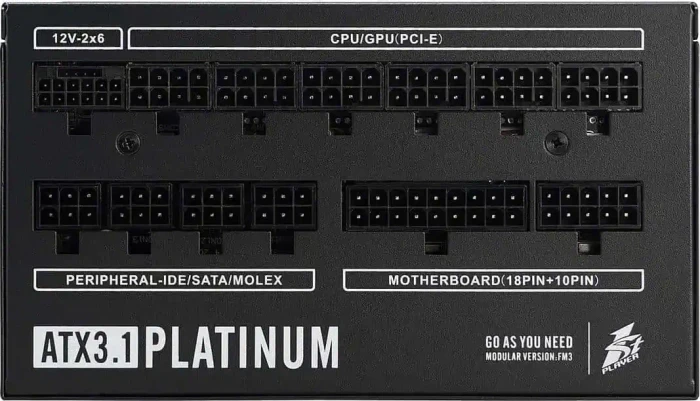 1st Player NGDP Platinum schwarz 1000W, ATX 3.1