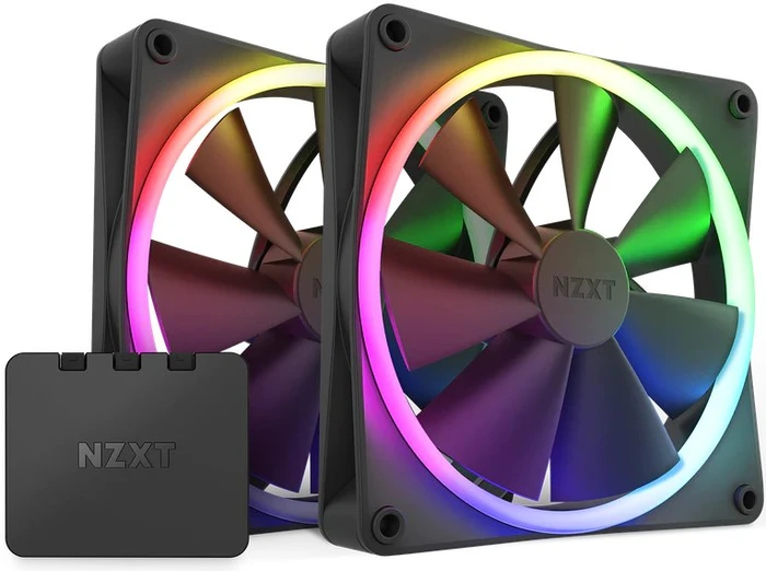 NZXT F Series F140 RGB, Matte Black, schwarz, LED-Steuerung, 140mm, 2er-Pack