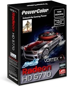 PowerColor Radeon HD 5770 PCS+ Vortex Edition, 1GB GDDR5, 2x DVI, HDMI, DP