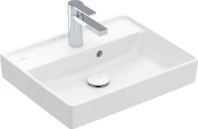 Villeroy & Boch Collaro Handwaschbecken 50x40x15cm, mit Überlauf, weiß alpin ceramicplus