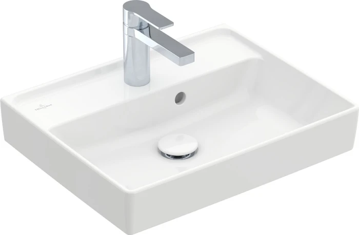 Villeroy & Boch Collaro Handwaschbecken 50x40x15cm, mit Überlauf, weiß alpin ceramicplus