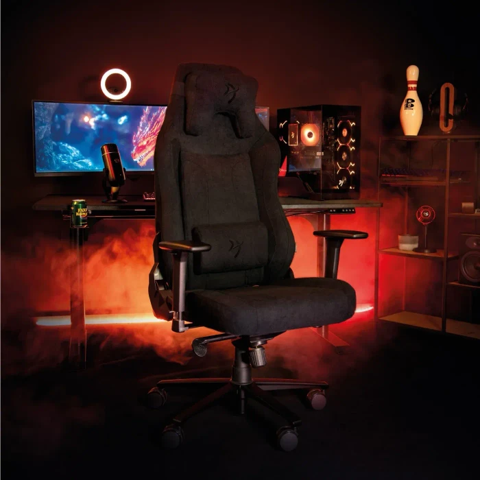 Arozzi Vernazza XL Soft Fabric Gamingstuhl, schwarz