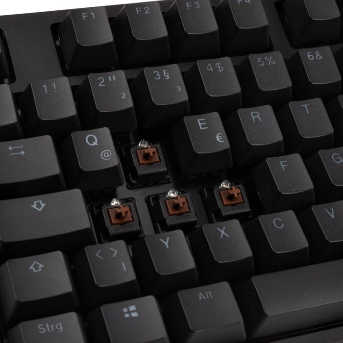 Ducky One 2 Backlit PBT, LEDs blau, schwarz, MX BROWN, USB, DE