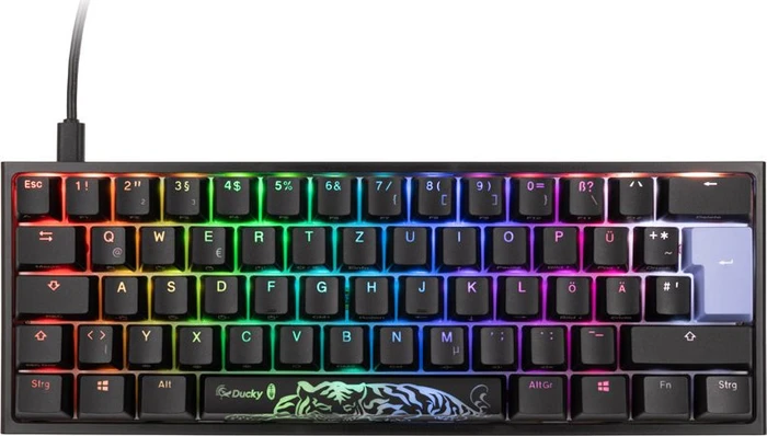 Ducky One 2 Pro Mini, PBT, schwarz, LEDs RGB, Kailh Box WHITE, USB, DE
