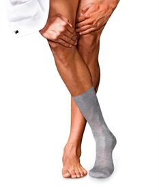 Falke No. 9 Pure Fil d'Écosse Socken light greymel. (Herren)