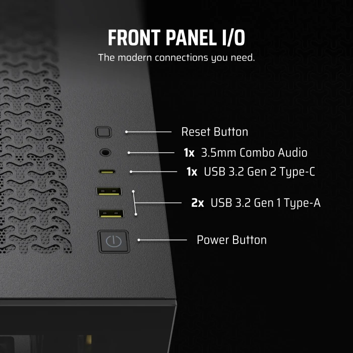 Corsair iCue 3500X RGB, schwarz, Glasfenster