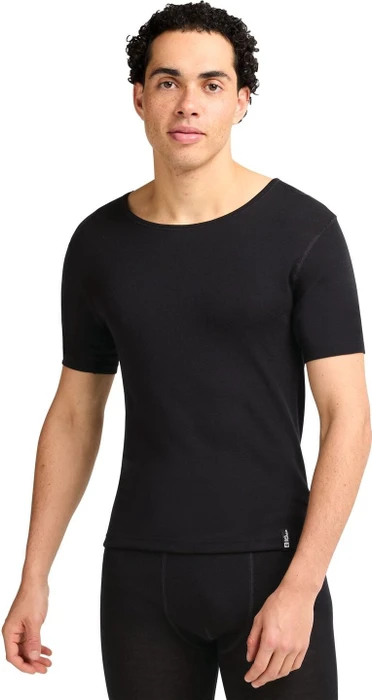 Jack Wolfskin Merino Funktionsshirt kurzarm schwarz (Herren)