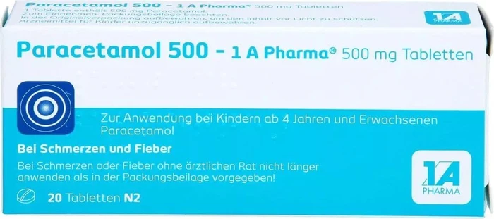 1A Pharma Paracetamol 500 Tabletten, 20 Stück