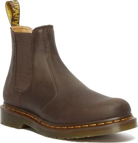 Dr. Martens 2976 Yellow Stitch Crazy Horse Leather Chelsea Boots dark brown