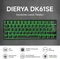 Dierya DK61SE, 60%, schwarz, LEDs grün, BLUE Switches, USB, DE Vorschaubild
