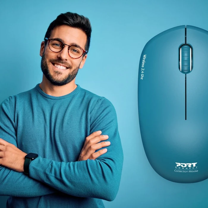 Port Designs Wireless Mouse Collection blau, USB
