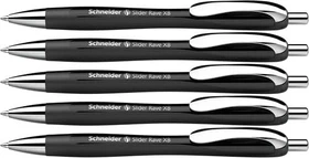 Schneider Slider Rave XB Kugelschreiber schwarz/silber, 5er-Pack