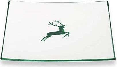Gmundner Keramik Grüner Hirsch Speiseteller Trend 26x26cm