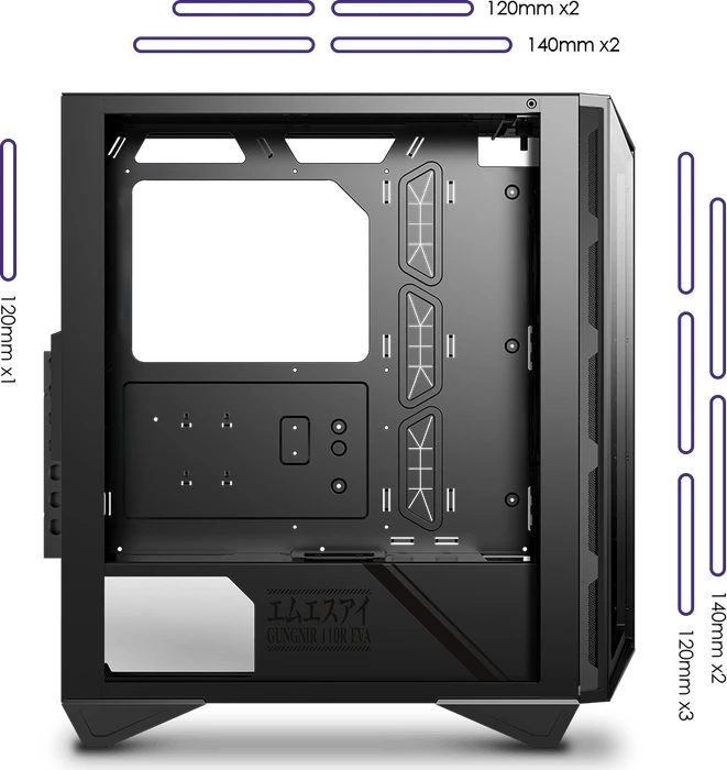 MSI MPG Gungnir 110R EVA e-PROJECT, Glasfenster
