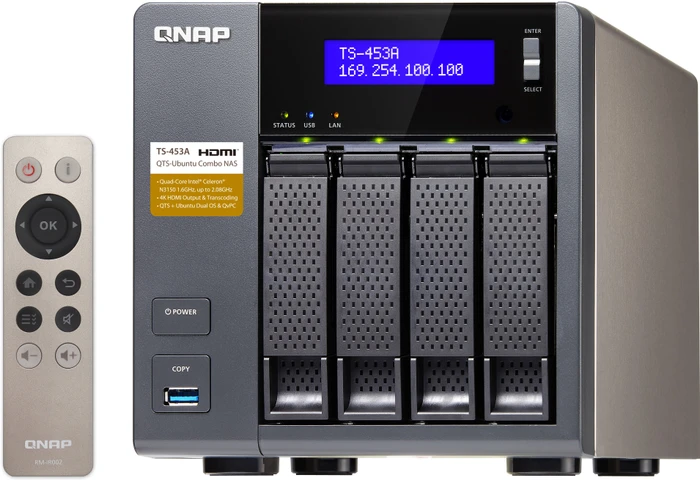 QNAP Turbo Station TS-453A-4G, 4GB RAM, 4x RJ-45 1000Base-T, 4x USB-A 3.0