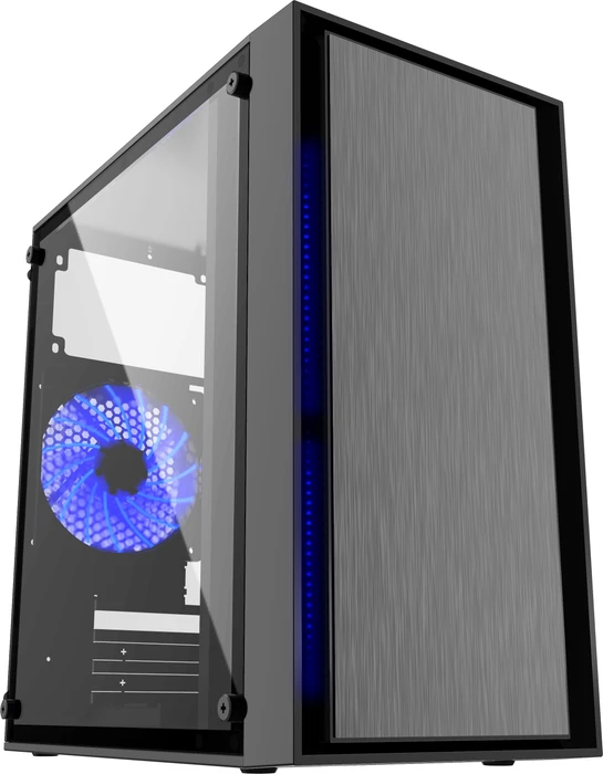 Gembird Fornax 960B Black, Lüfter LED blau, Acrylfenster