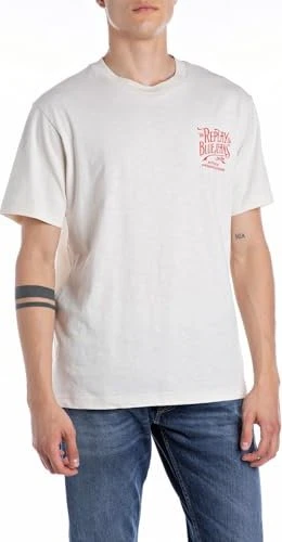 Replay Shot Jersey T-Shirt kurzarm butter white (Herren)