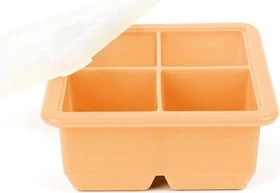 Haakaa Silikon Gefrierform 4 Fächer für Muttermilch Nahrungsaufbewahrung apricot