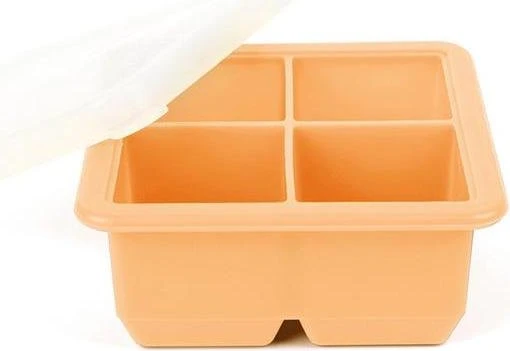 Haakaa Silikon Gefrierform 4 Fächer für Muttermilch Nahrungsaufbewahrung apricot