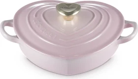 Le Creuset Gusseisen Herzbräter mit Herzknopf 1l shell pink