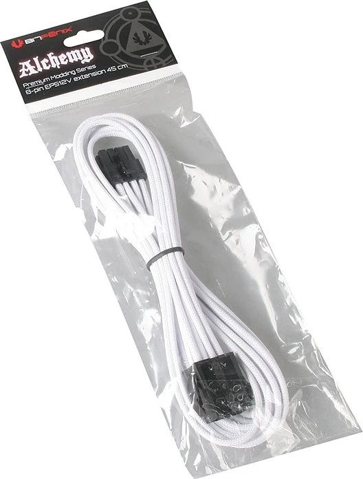 BitFenix Alchemy 8-Pin EPS12V Verlängerung 45cm, sleeved weiß/schwarz