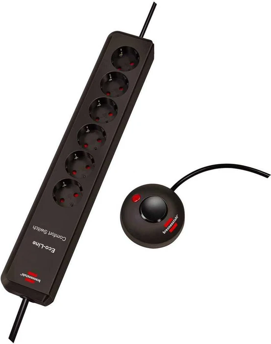 Brennenstuhl Eco-Line Comfort Switch, 6-fach, 2m, anthrazit