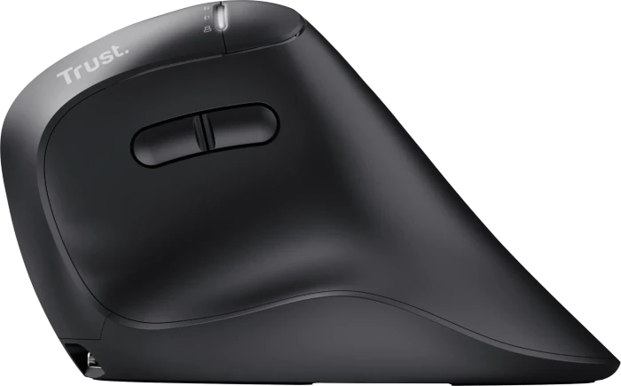 Trust Vyran Ergonomic Vertical Multi-Wireless Hyperscroll Mouse schwarz, USB/Bluetooth
