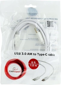 Gembird USB 3.0 AM to Type-C Cable (AM/CM) 1.8m weiß