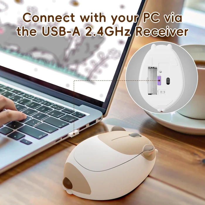 Akko x Waigua Cat Theme Wireless Mouse, Ragdoll Cat, USB