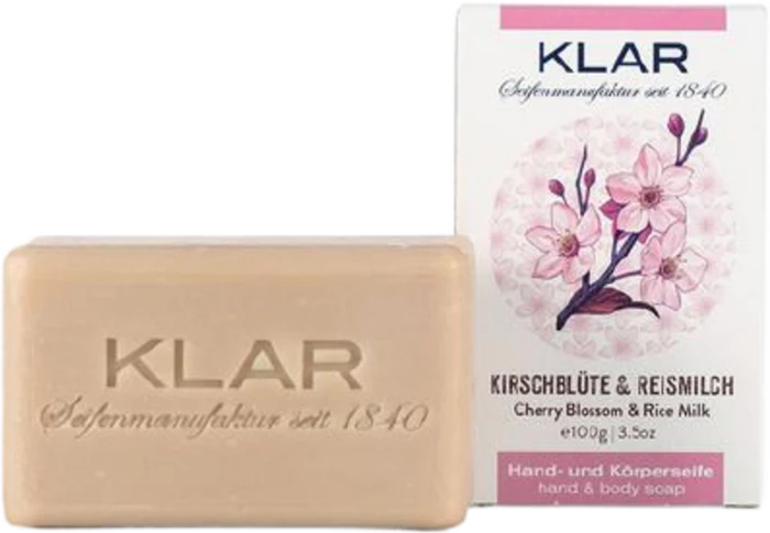 Klar Seifen Kirschblüte & Reismilch Hand-/Körperseife, 100g