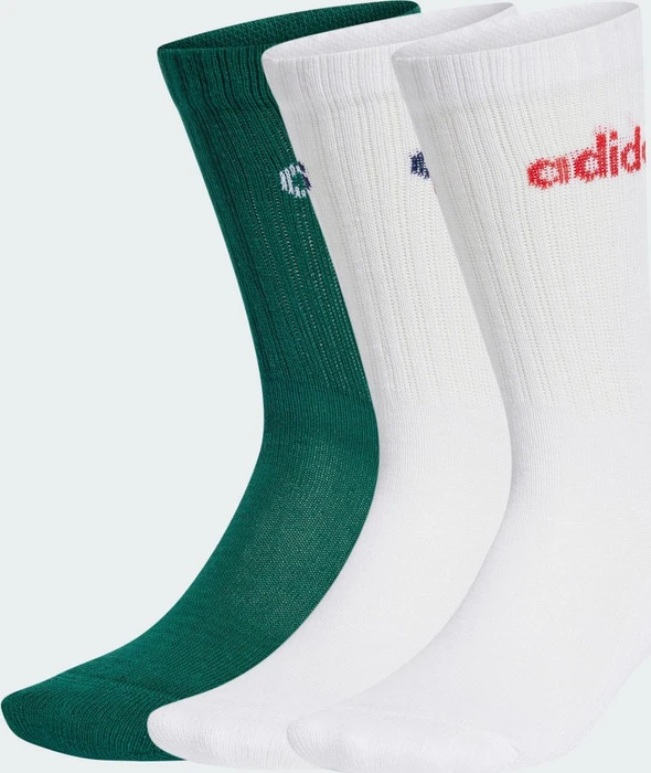adidas Linear Crew Cushioned Socken collegiate green/white, 3 Paare
