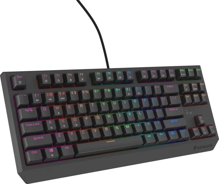 Genesis Thor 230 TKL Lite, schwarz, LEDs RGB, hot-swap, Outemu Red, USB, US