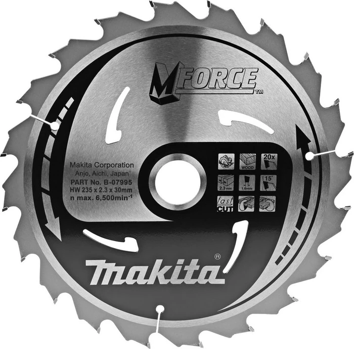 Makita M-Force Kreissägeblatt 20Z, 235x2.3x30mm, 1 Stück