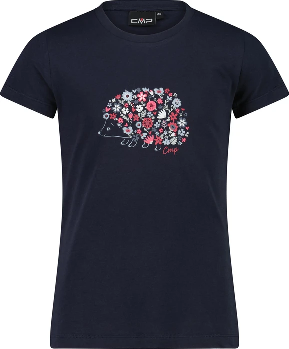 CMP Bio Baumwolle T-Shirt kurzarm schwarz/blau (Junior)