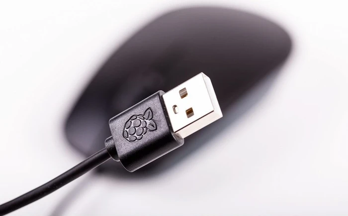 Raspberry Pi The Raspberry Pi Mouse, schwarz/grau, USB