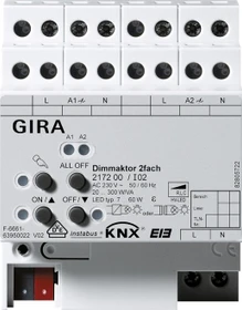 Gira KNX Dimmaktor 2-fach, 4TE REG, Dimmaktor (2172 00)