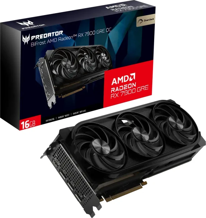 Acer Predator BiFrost Radeon RX 7900 GRE OC, 16GB GDDR6, HDMI, 3x DP