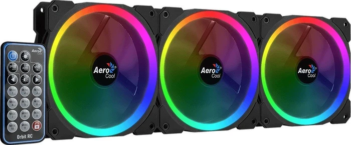 AeroCool Orbit RC, LED-Steuerung, Fernbedienung, 120mm, 3er-Pack