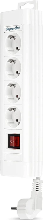 REV Ritter SupraLine mit Schalter, 4-fach, 1.9m, weiß