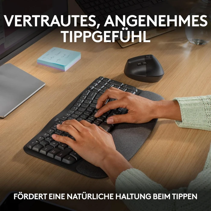 Logitech Wave Keys, Grafit, Logi Bolt, USB/Bluetooth, DE