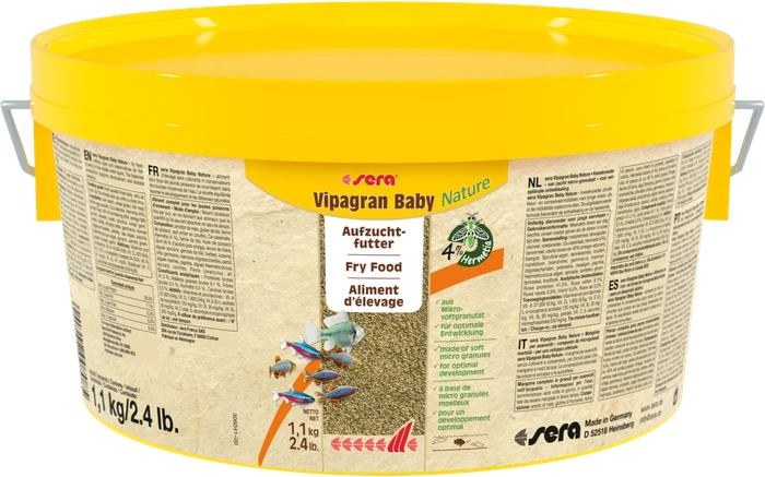 sera Vipagran Baby Nature Mikrosoftgranulat für Jungfische, Aufzuchtfutter, 1.1kg, 2.20l