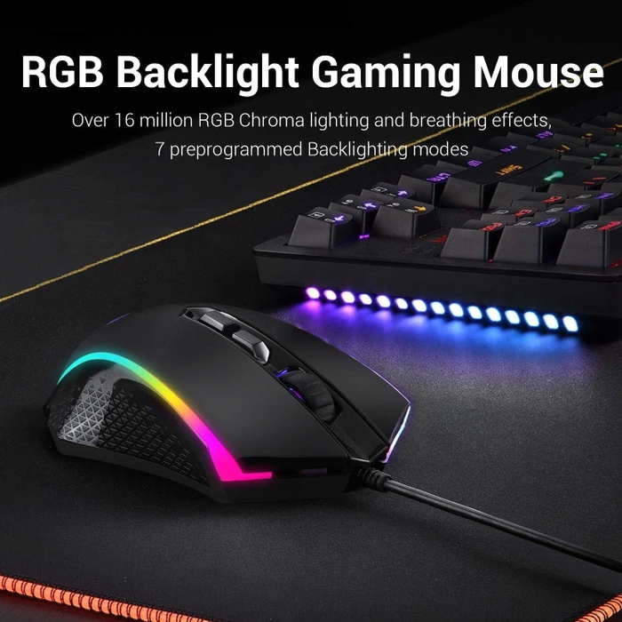 Redragon 2in1 Gamer Value Kit, Mechanical RGB Keyboard (Outemu Brown) + RGB Gaming Mouse, USB, DE