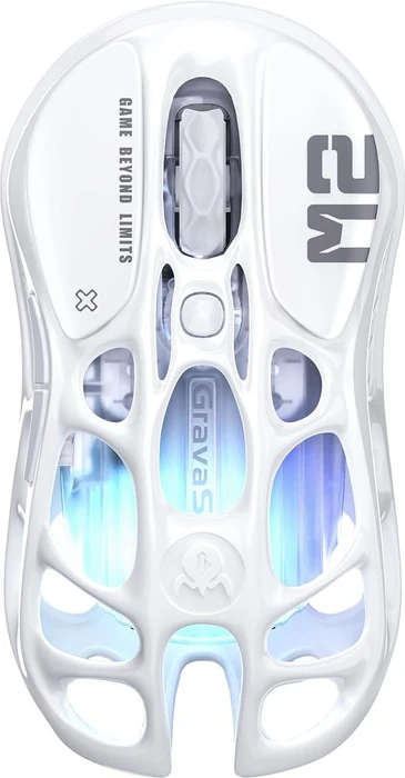GravaStar Mercury M2 Wireless Gaming Mouse, Opaline White, USB/Bluetooth