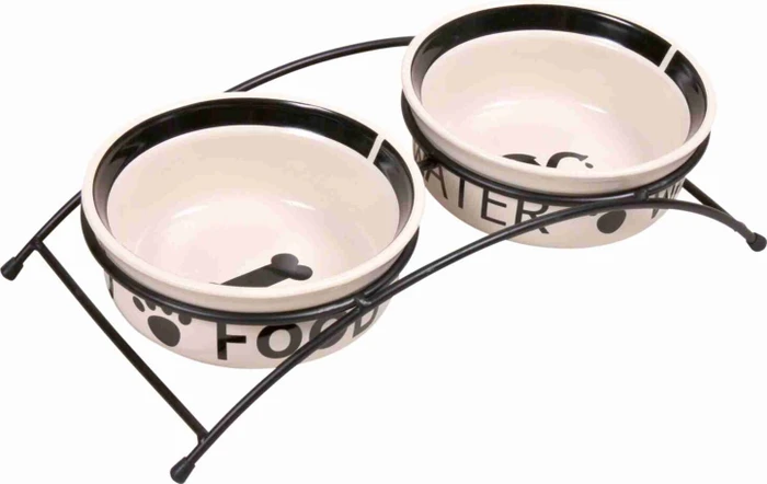 Trixie Napf-Set, Keramik, Ø15cm, weiß/schwarz
