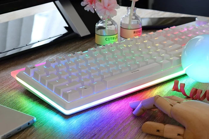 i-Rocks K71M, LEDs RGB, weiß, Gateron BROWN, USB, US
