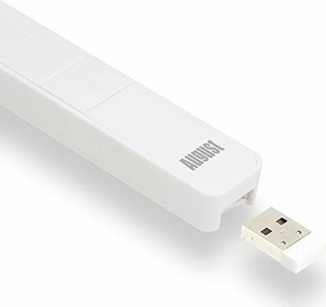 August LP310W Air Mouse Presenter mit Laserpointer weiß, USB-A