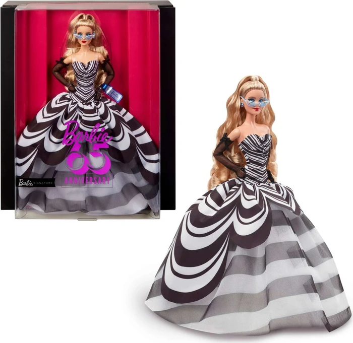 Mattel Barbie - Signature - 65th Anniversary mit blonden Haaren und schwarz-weißer Robe