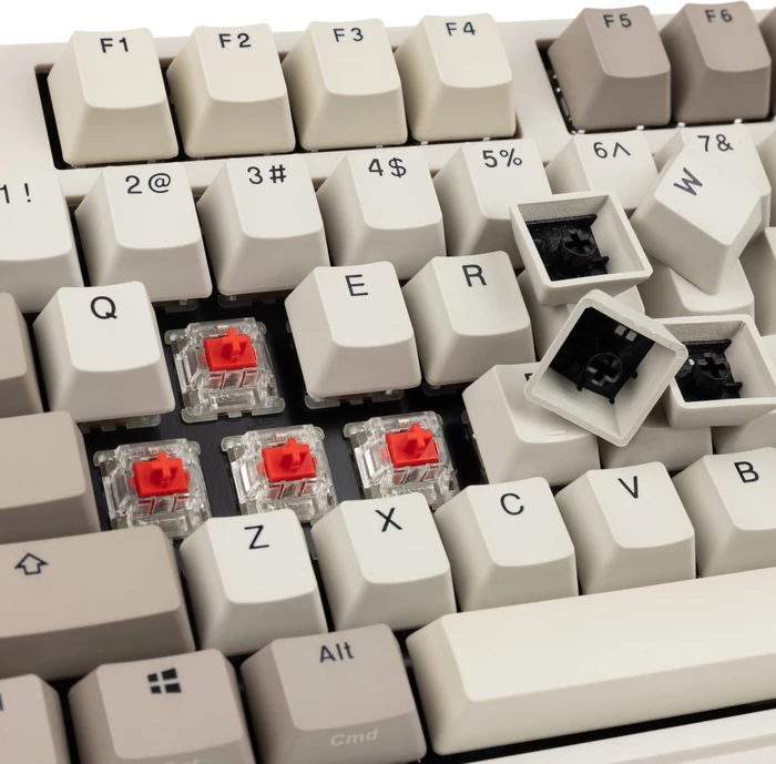 Ducky Origin Vintage, Retro grau, MX RED, USB, US