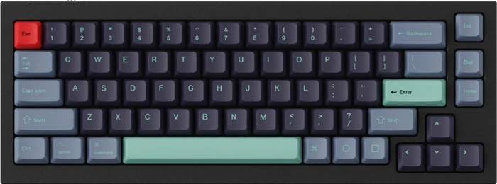 Keychron Q1/Q2/K2 OEM Dye-Sub Keycap-Set Hacker, Kunststoff (PBT), Hacker, grün/blau, 97 Tasten (83+14), ANSI-US