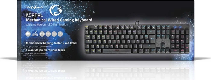 Nedis Wired Gaming Keyboard, schwarz, LEDs RGB, USB, FR